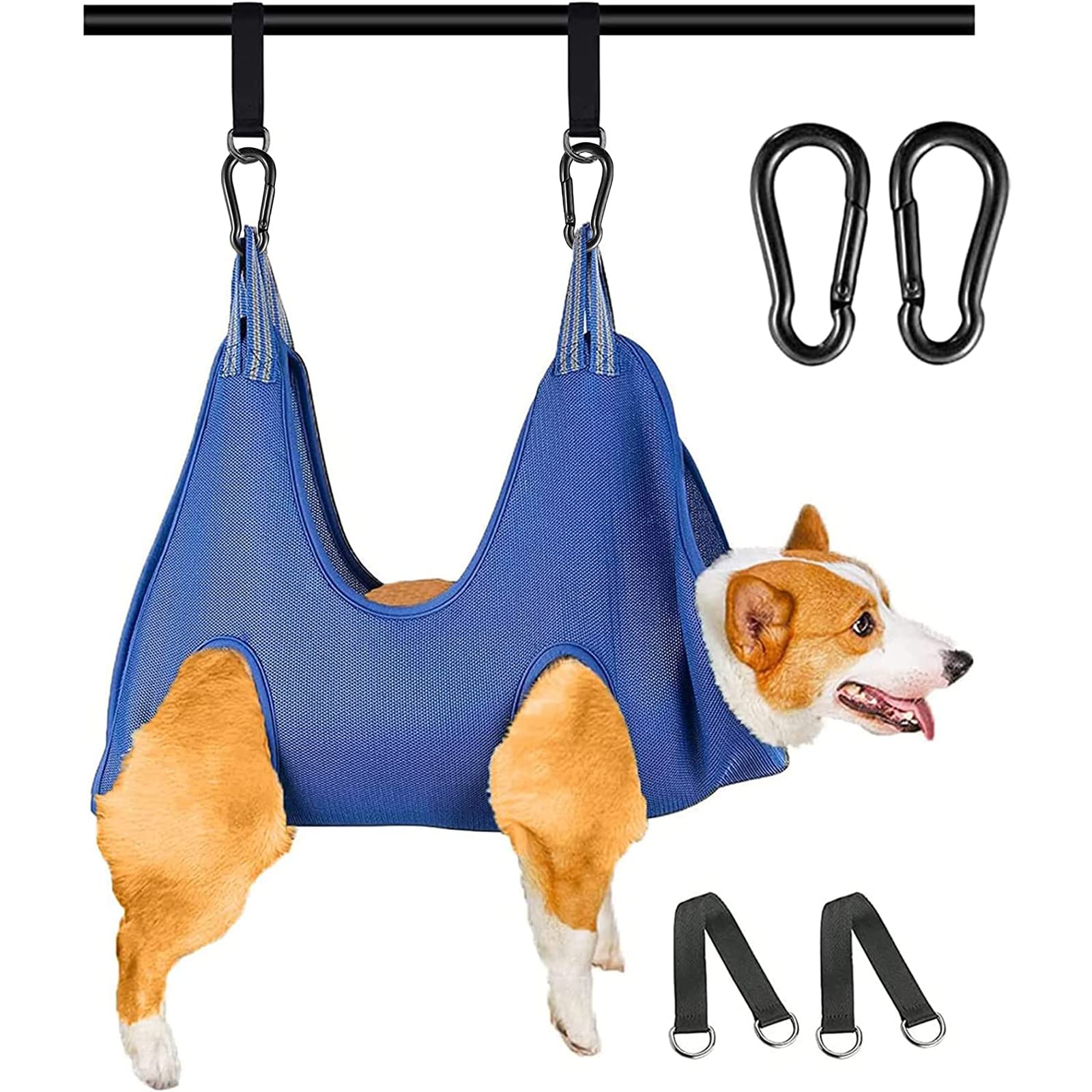 Pet Grooming Hammock for Nail Cutting — Medium, Blue